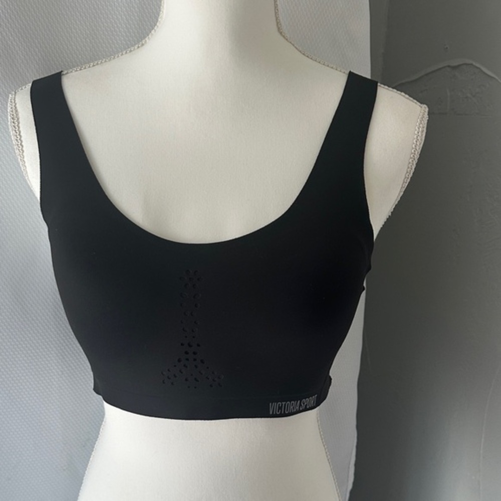 Victoria's Secret Black Sports Bra with Perforated Design